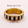 304 Stainless Steel 14K Gold Plated Modern Style Classic Style Artistic Plating Inlay Rectangle Zircon Rings