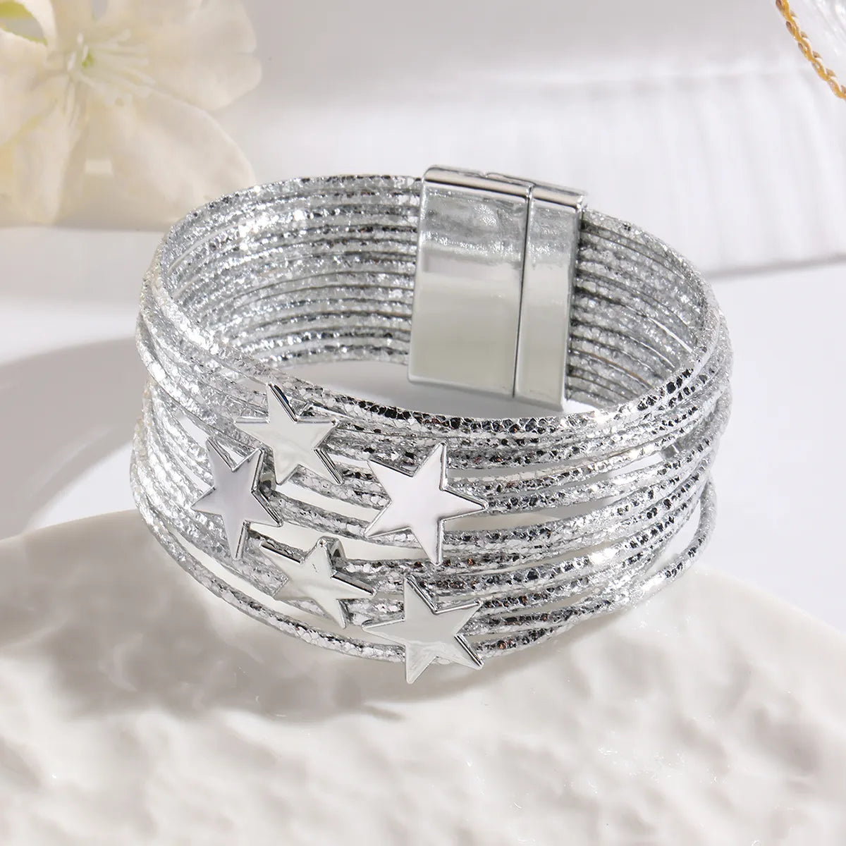 Modern Style Classic Style Circle Pu Leather Wholesale Bangle