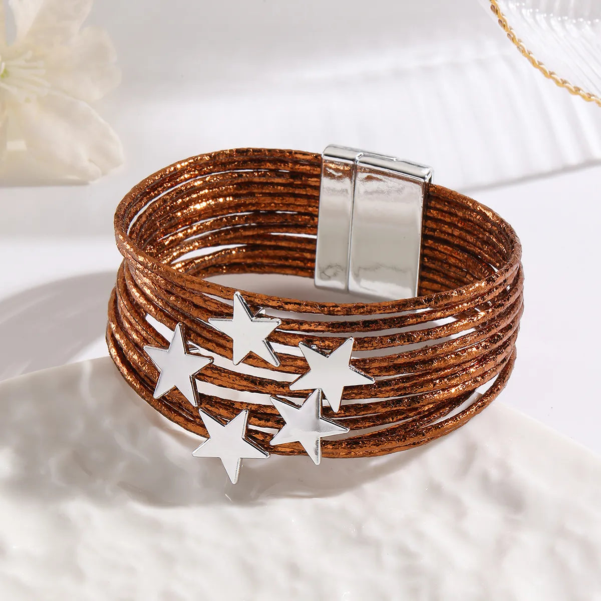 Modern Style Classic Style Circle Pu Leather Wholesale Bangle