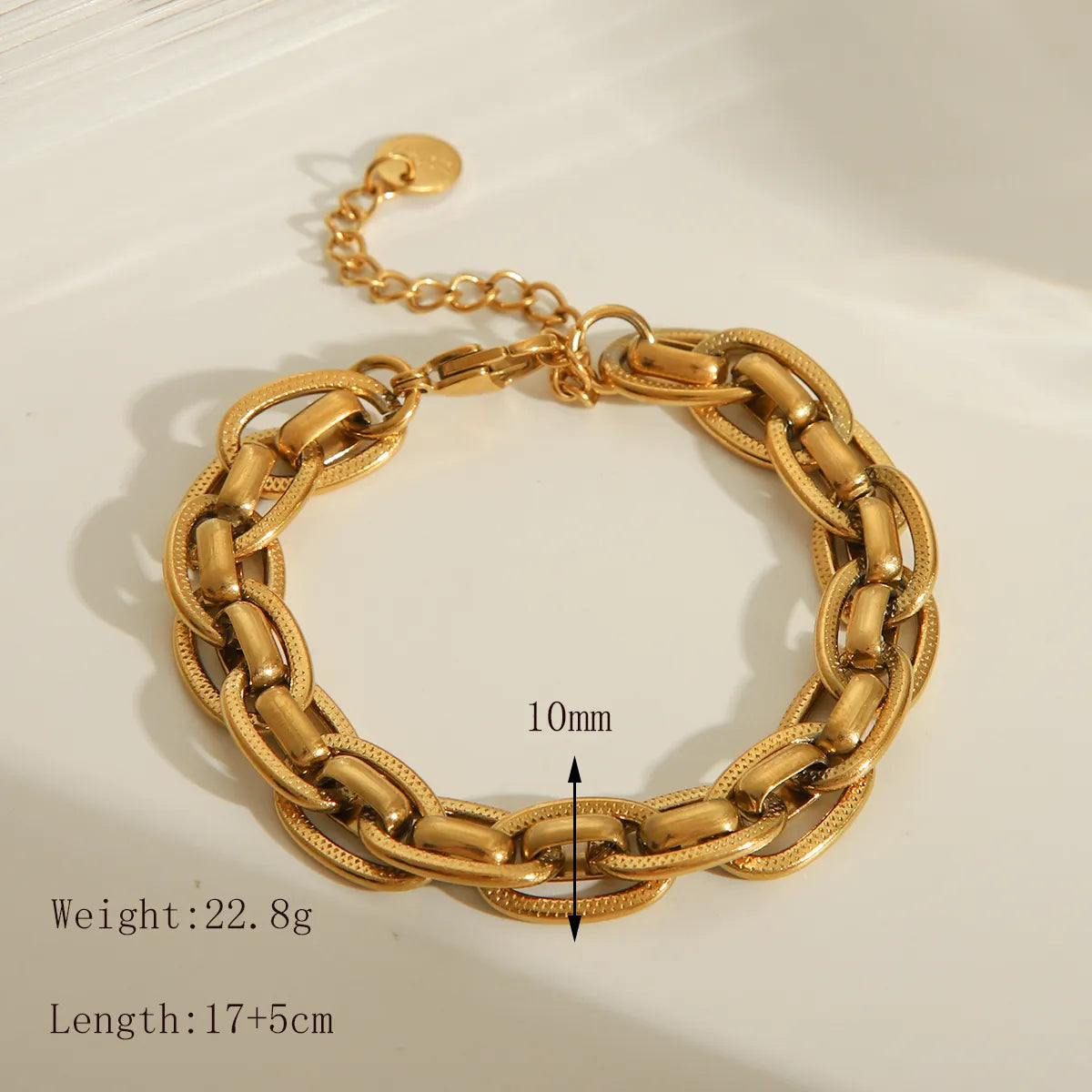 Modern Style Classic Style Commute Solid Color 304 Stainless Steel 18K Gold Plated Bracelets In Bulk