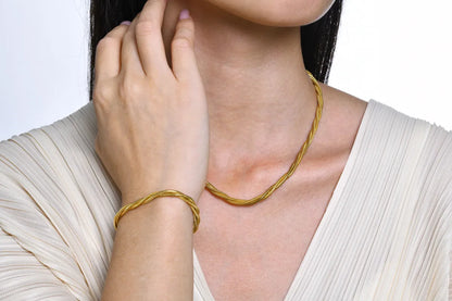 Modern Style Classic Style Commute Solid Color Stainless Steel Plating 18k Gold Plated Bracelets Necklace