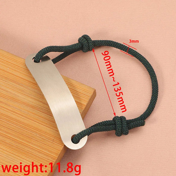Modern Style Classic Style Geometric Customization Laser Engraving 304 Stainless Steel Rope String Bracelets Wholesale