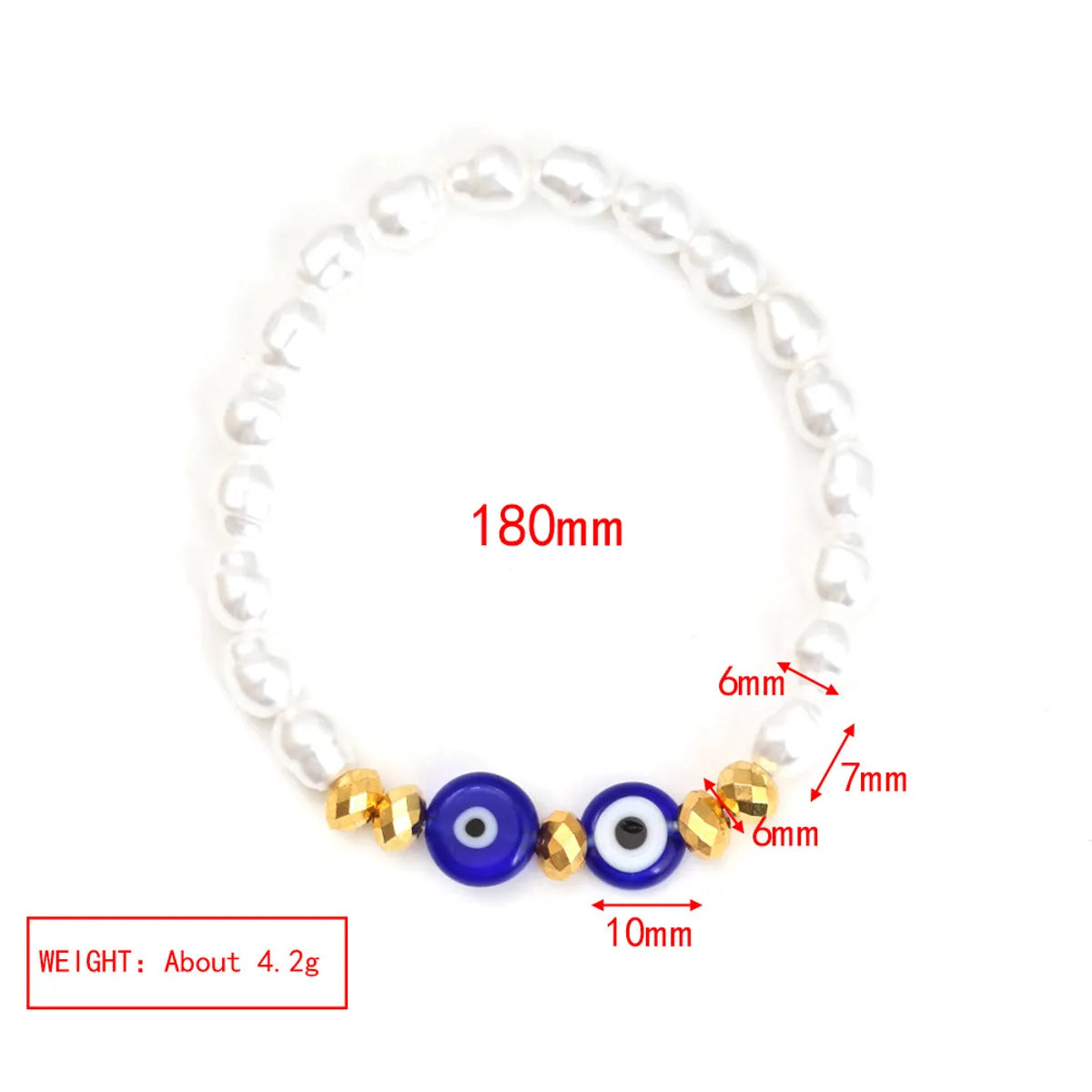 Modern Style Classic Style Geometric Devil'S Eye Glass Rope Copper Wholesale Bracelets