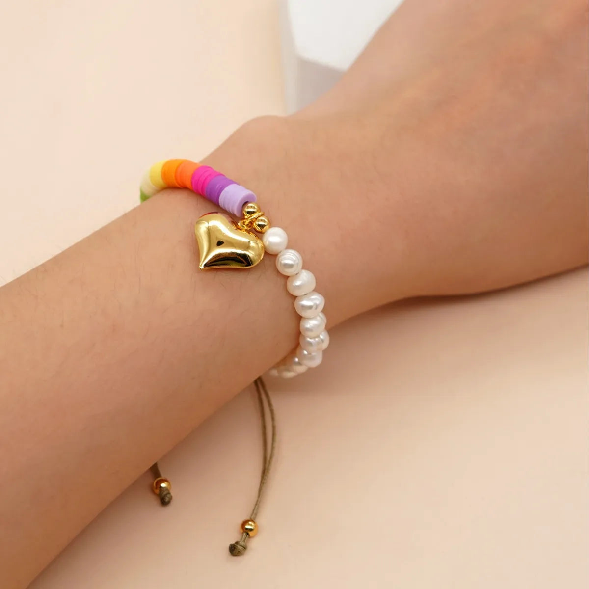 Modern Style Classic Style Geometric Heart Shape Mixed Materials Soft Clay Women'S Bracelets