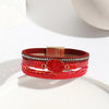Modern Style Classic Style Geometric Pu Leather Beaded Inlay Artificial Crystal Zircon Women'S Bangle