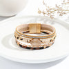 Modern Style Classic Style Geometric Pu Leather Beaded Inlay Artificial Crystal Zircon Women'S Bangle