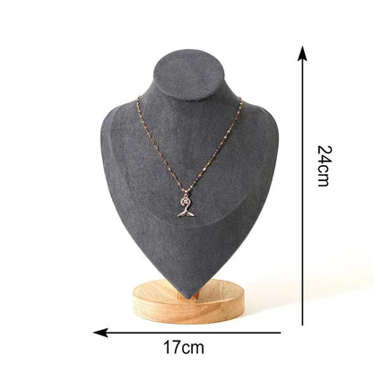 Modern Style Classic Style Human Pu Solid Wood Flannel Patchwork Jewelry Display