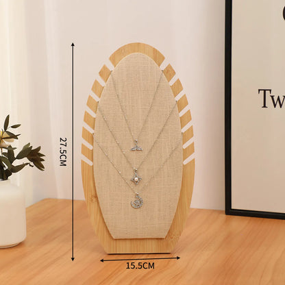 Modern Style Classic Style Solid Color Bamboo Wood Linen Jewelry Rack