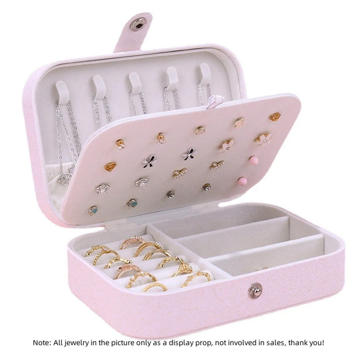 Modern Style Classic Style Solid Color Mixed Materials Flannel Jewelry Boxes