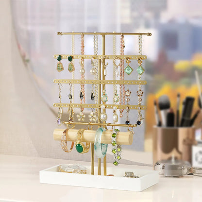 Modern Style Classic Style T Shape Solid Wood Metal Jewelry Display Jewelry Rack