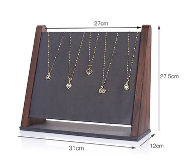 Modern Style Classic Style Triangle Bevel Flannel Walnut Patchwork Jewelry Display Jewelry Rack