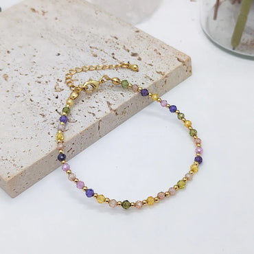 Modern Style Color Block 18k Gold Plated Mixed Materials Wholesale Bracelets Necklace