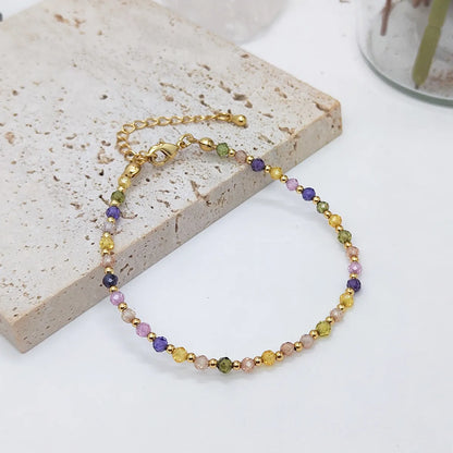 Modern Style Color Block 18k Gold Plated Mixed Materials Wholesale Bracelets Necklace