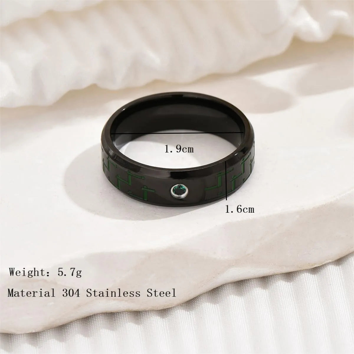 Modern Style Color Block 304 Stainless Steel Plating Inlay Zircon Men'S Rings