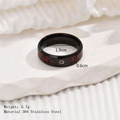 Modern Style Color Block 304 Stainless Steel Plating Inlay Zircon Men'S Rings