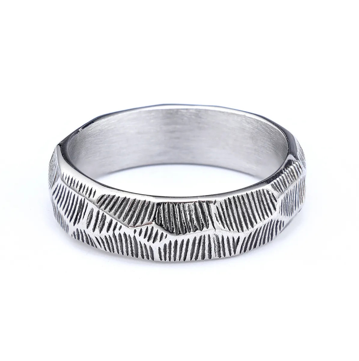 Modern Style Cool Style Solid Color 304 Stainless Steel Men'S Rings