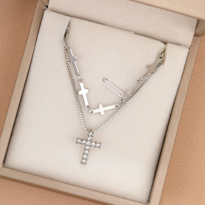 Modern Style Cross Alloy Women's Pendant Necklace