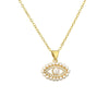 Modern Style Cross Letter Devil'S Eye Copper Gold Plated Pearl Zircon Pendant Necklace In Bulk