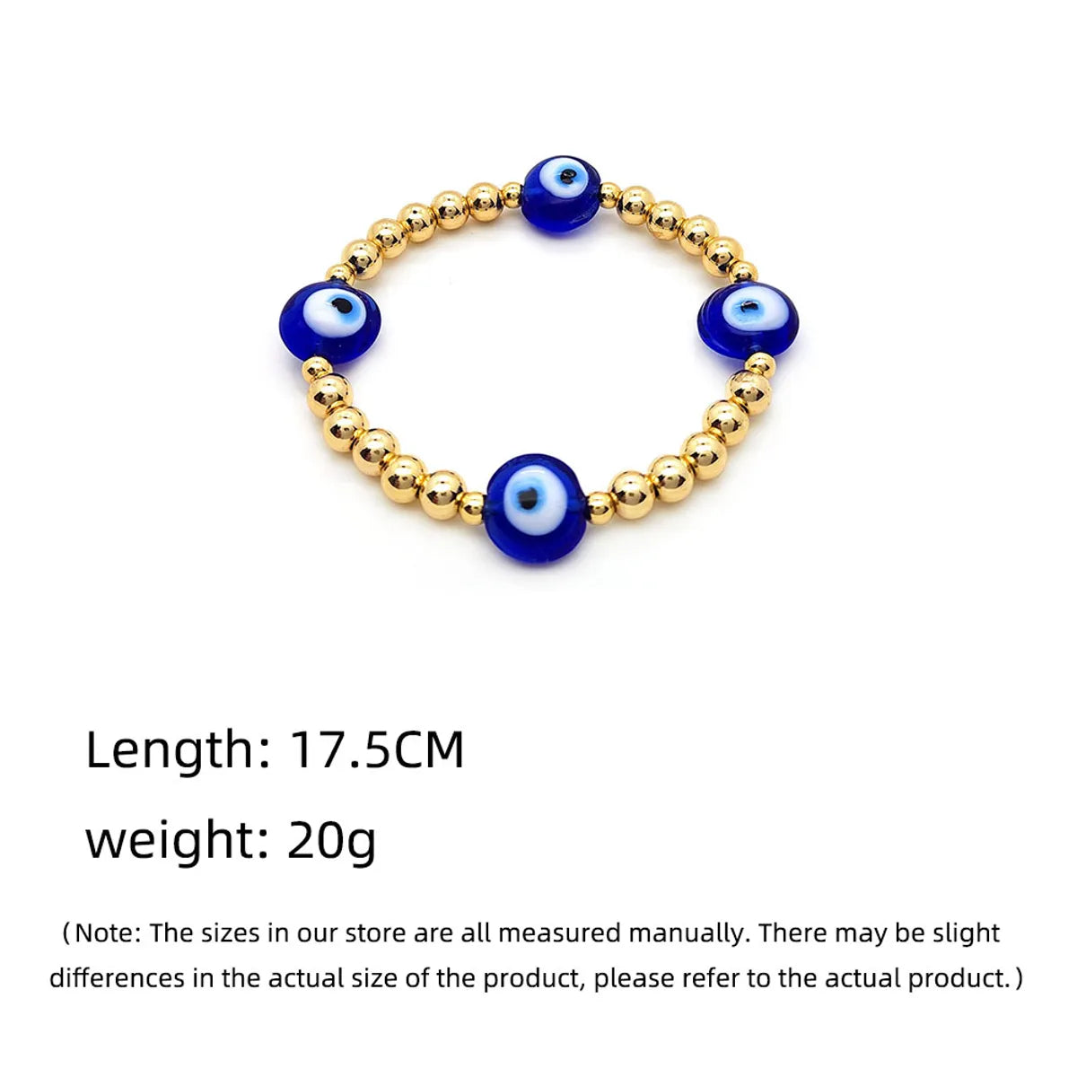 Modern Style Devil'S Eye 18k Gold Plated Glass Copper Wholesale Bracelets