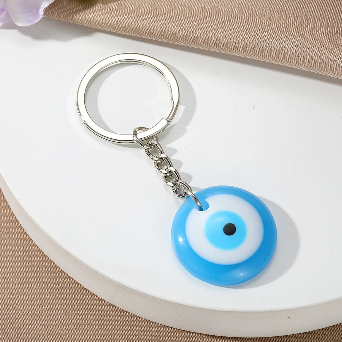 Modern Style Devil'S Eye Resin Glass Bag Pendant Keychain