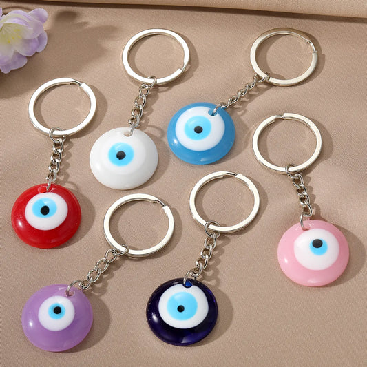 Modern Style Devil'S Eye Resin Glass Bag Pendant Keychain