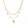 Modern Style Devil's Eye Titanium Steel Layered Plating Inlay Turquoise 18k Gold Plated Pendant Necklace