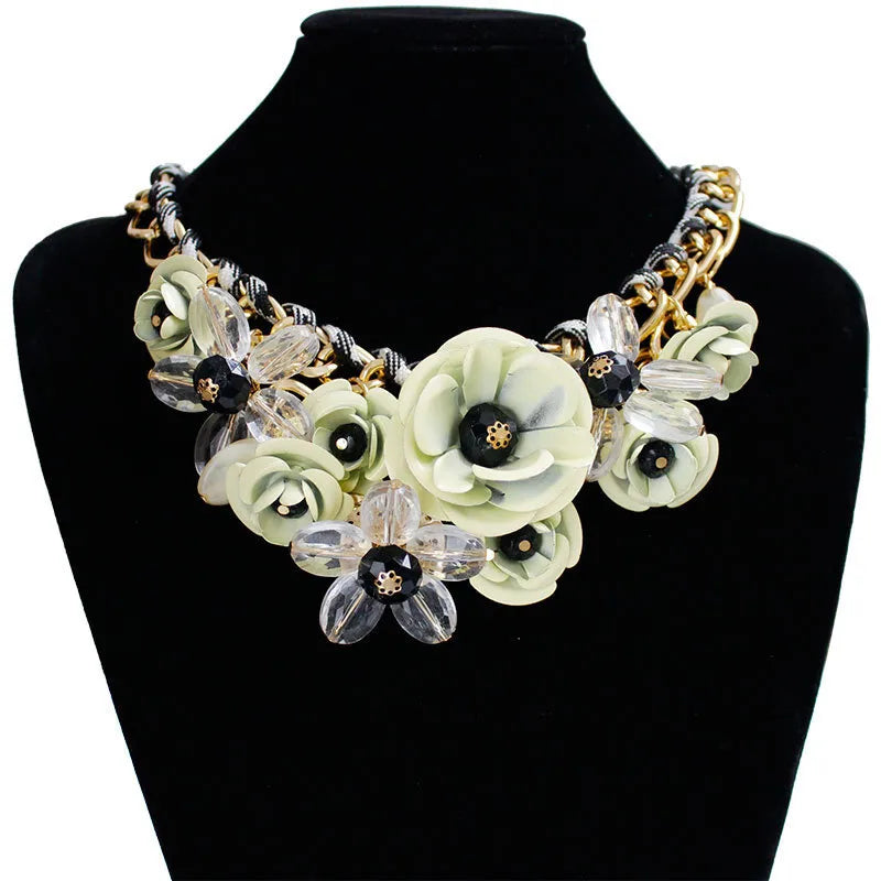 Wholesale Jewelry Modern Style Flower Arylic Iron Plating Necklace