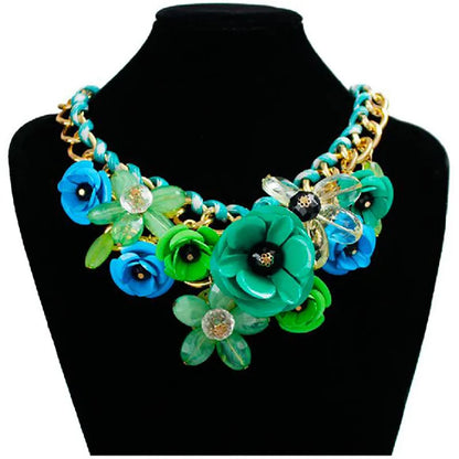 Wholesale Jewelry Modern Style Flower Arylic Iron Plating Necklace