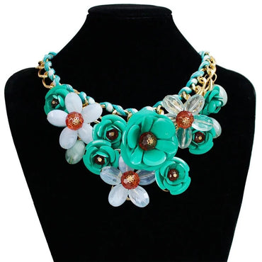 Wholesale Jewelry Modern Style Flower Arylic Iron Plating Necklace