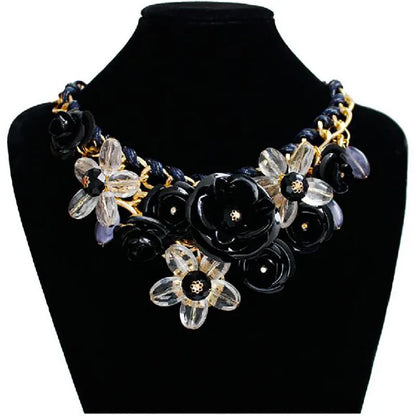 Wholesale Jewelry Modern Style Flower Arylic Iron Plating Necklace