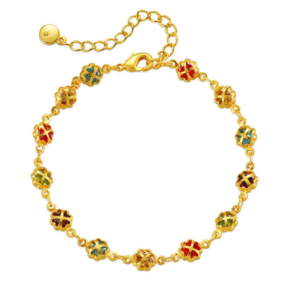 Modern Style Flower Copper Plating 18k Gold Plated Bracelets