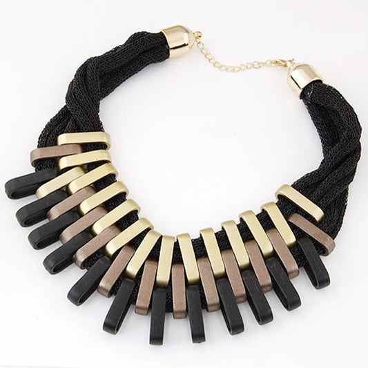 Modern Style Geometric Cotton Splicing Women's Necklace