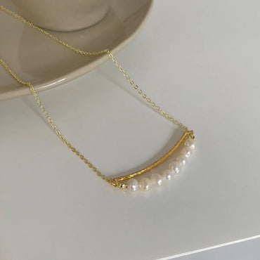 Modern Style Geometric Freshwater Pearl Plating Necklace