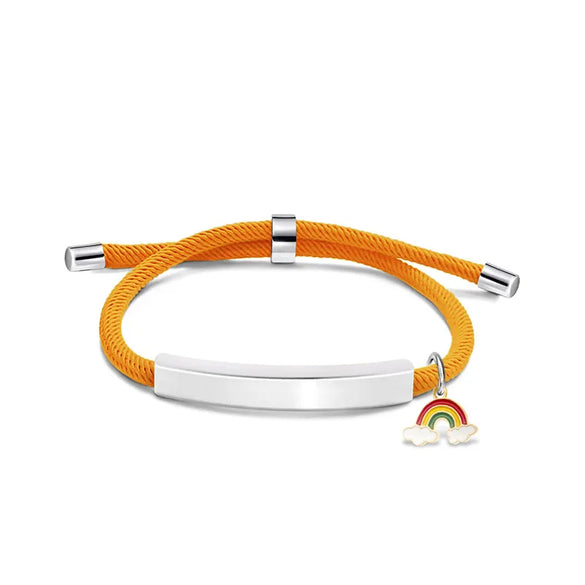 Modern Style Geometric Rainbow Customization Laser Engraving 201 Stainless Steel Rope Cord String String Bracelets Wholesale