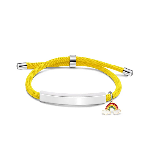 Modern Style Geometric Rainbow Customization Laser Engraving 201 Stainless Steel Rope Cord String String Bracelets Wholesale