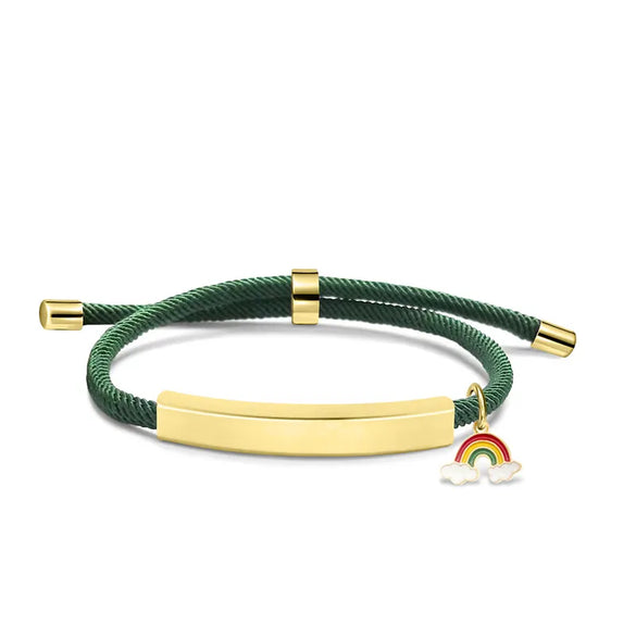 Modern Style Geometric Rainbow Customization Laser Engraving 201 Stainless Steel Rope Cord String String Bracelets Wholesale