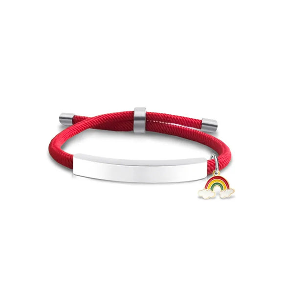 Modern Style Geometric Rainbow Customization Laser Engraving 201 Stainless Steel Rope Cord String String Bracelets Wholesale