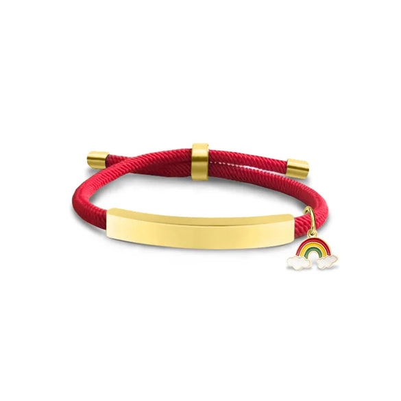 Modern Style Geometric Rainbow Customization Laser Engraving 201 Stainless Steel Rope Cord String String Bracelets Wholesale