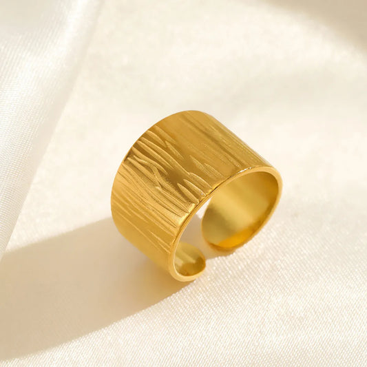 Modern Style Geometric Stainless Steel 18k Gold Plated Open Ring In Bulk