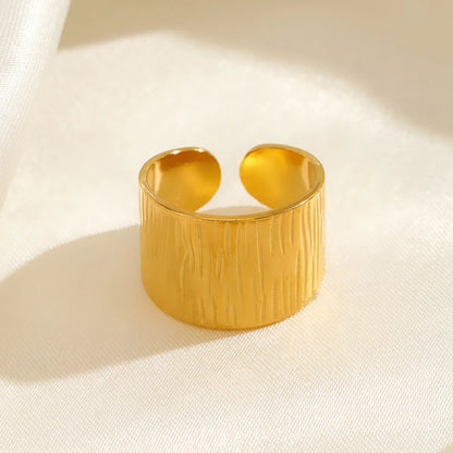 Modern Style Geometric Stainless Steel 18k Gold Plated Open Ring In Bulk