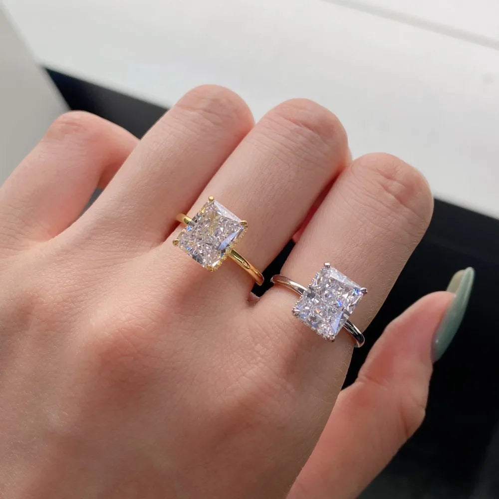 Modern Style Geometric Sterling Silver Plating Zircon Rings