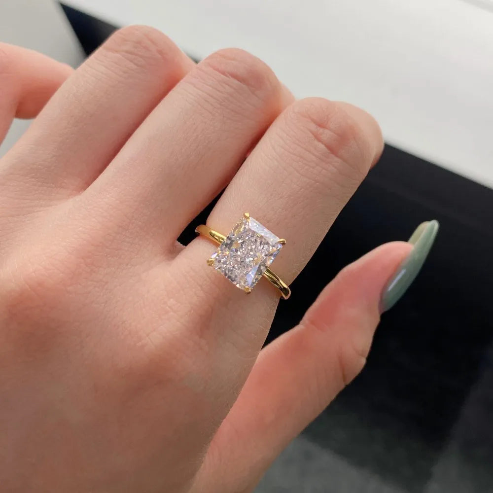 Modern Style Geometric Sterling Silver Plating Zircon Rings