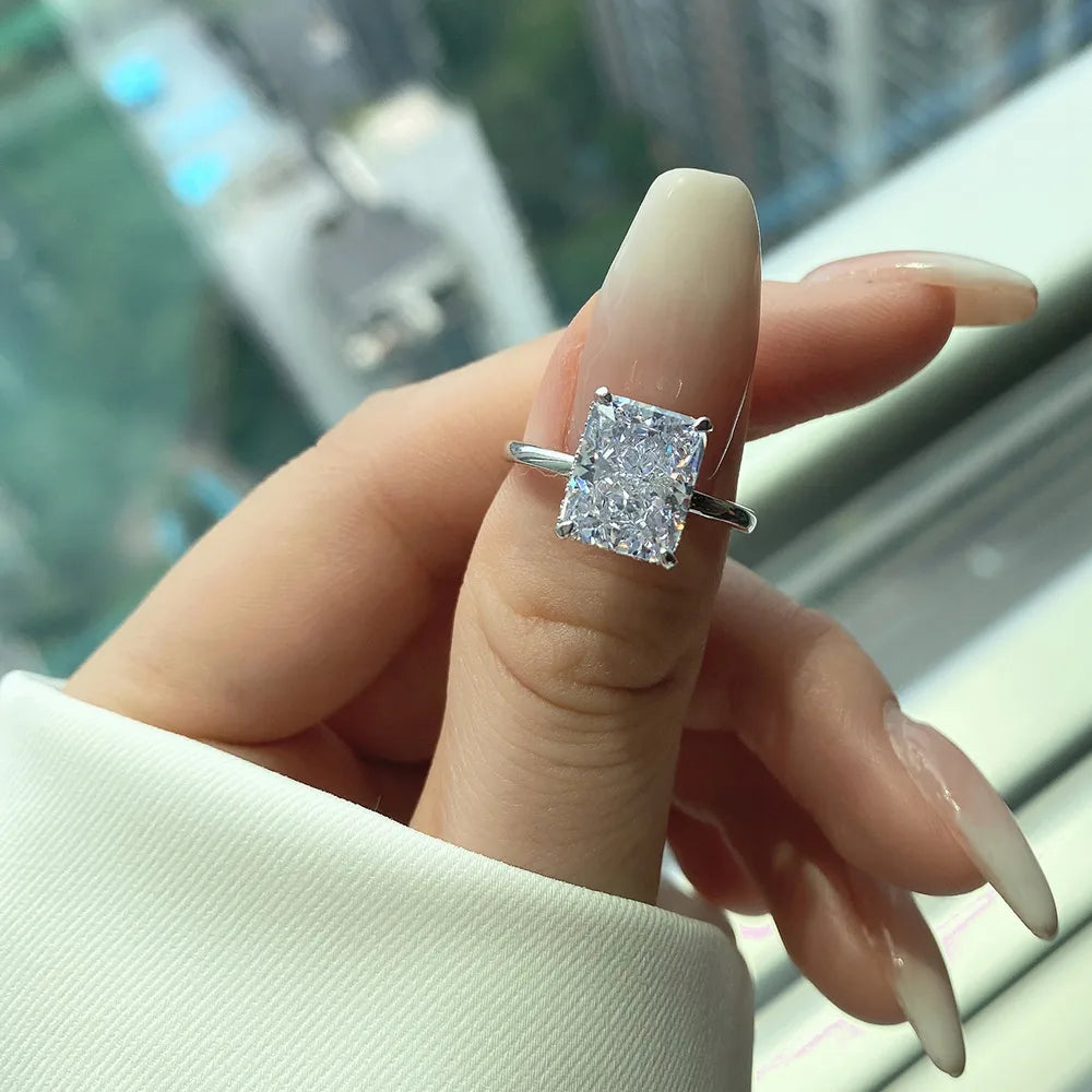 Modern Style Geometric Sterling Silver Plating Zircon Rings