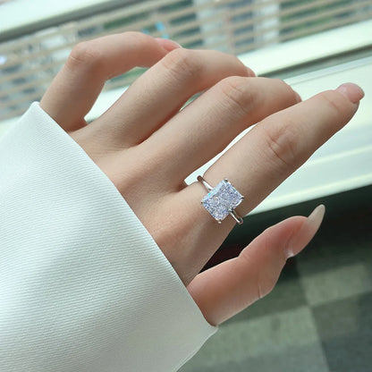 Modern Style Geometric Sterling Silver Plating Zircon Rings