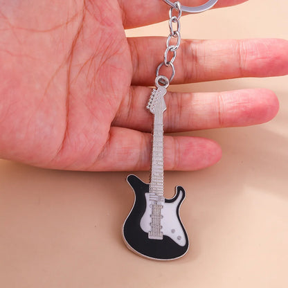 Modern Style Guitar Zinc Alloy Keychain