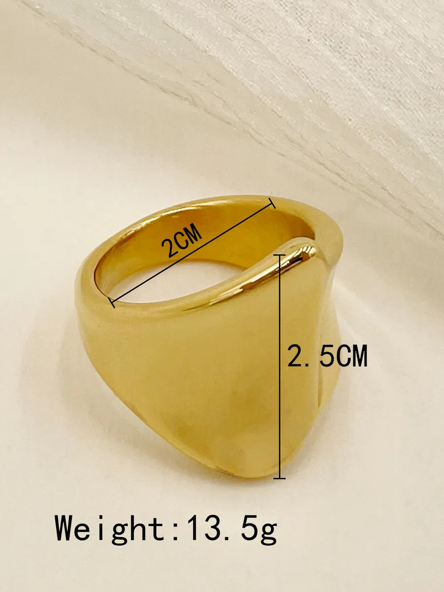 Modern Style Irregular Stainless Steel Gold Plated Wide Band Ring In Bulk