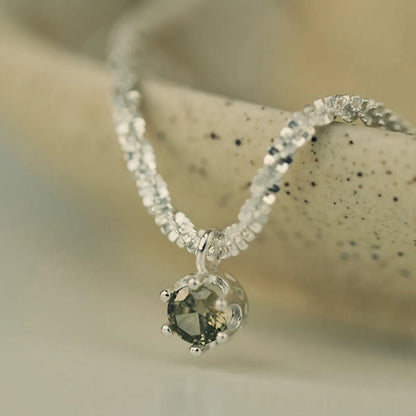 Modern Style Korean Style Crown Sterling Silver Zircon Pendant Necklace In Bulk