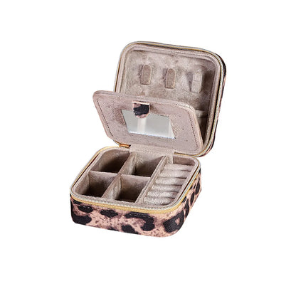 Modern Style Leopard Flannel Jewelry Boxes