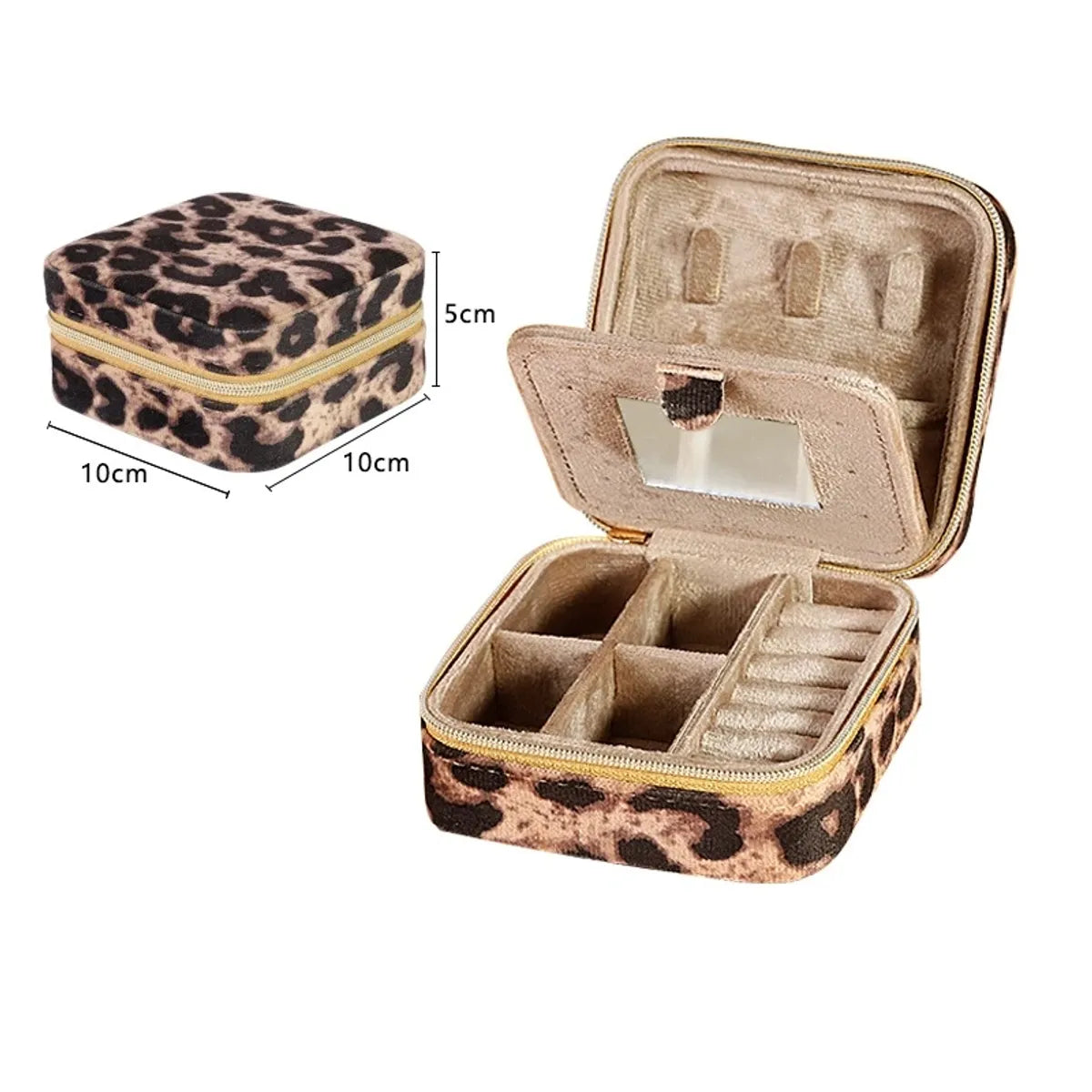 Modern Style Leopard Flannel Jewelry Boxes