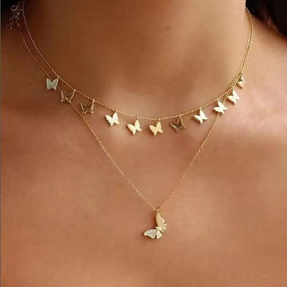 Modern Style Moon Butterfly Alloy Women's Necklace